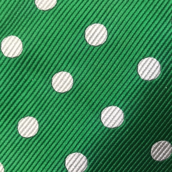 J Crew NWOT Green Polka Dot Silk Metal Chain Handle Mini Handbag - Picture 3 of 9